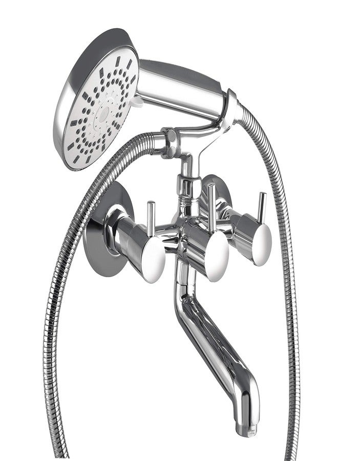 10X Brass Wall Mixer 2 IN 1 For Bathroom WM-2297 With Crutch & Hand Shower With 1 Meter Tube